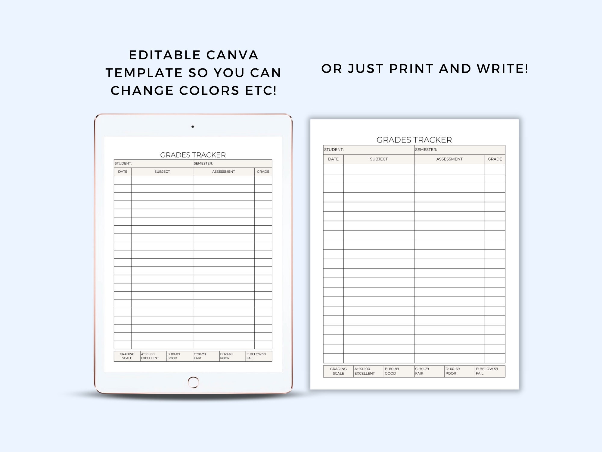 Grade Tracker, Grading Scale, Homeschool Grade Book, Student Grade ...