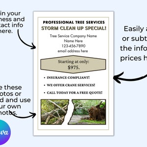 Editable Storm Cleanup Flyers, Tree Service Flyer Template, Tree Care ...
