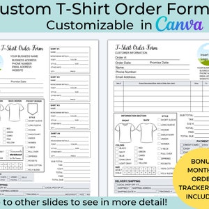 T-Shirt Order Form Template, T-Shirt Order Form Template Editable, Purchase Order Form,Small Business Forms, Printable Hoodie Order Form