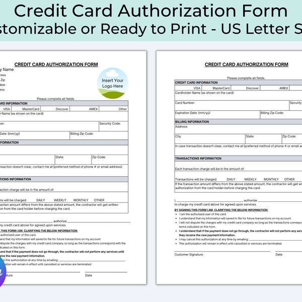 Credit Card Authorization Form, Credit Card Billing, Accounts Receivable, Credit Card Payment Form, Credit Card Information, Card On File