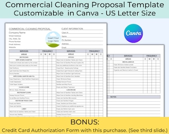 Cleaning Service Proposal, Commercial Cleaning Business, Cleaning Proposal Template, Cleaning Business Estimate, Cleaning Business Quote