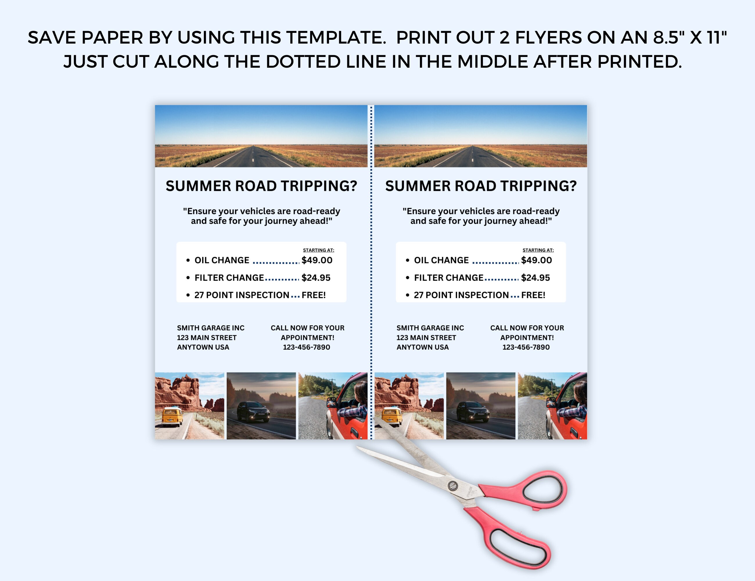 Oil Change Flyer, Auto Mechanic, Summer Promo Flyer, Car Maintenance ...