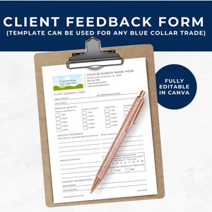 Client Feedback Form, Customer Feedback, Customer Review Template, End of Job Review, Post Project Completion Assessment, Client Testimonial