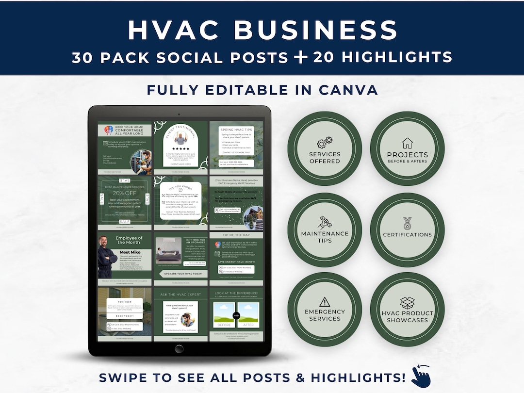 Social Media Posts for HVAC, Heating and Cooling Posts, Instagram ...