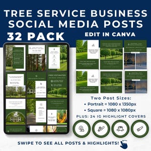 Tree Service Business, Tree Trimming Company, Social Media Templates Tree Care, Stump Grinding, Storm Cleanup, Emergency Tree Services, TS01
