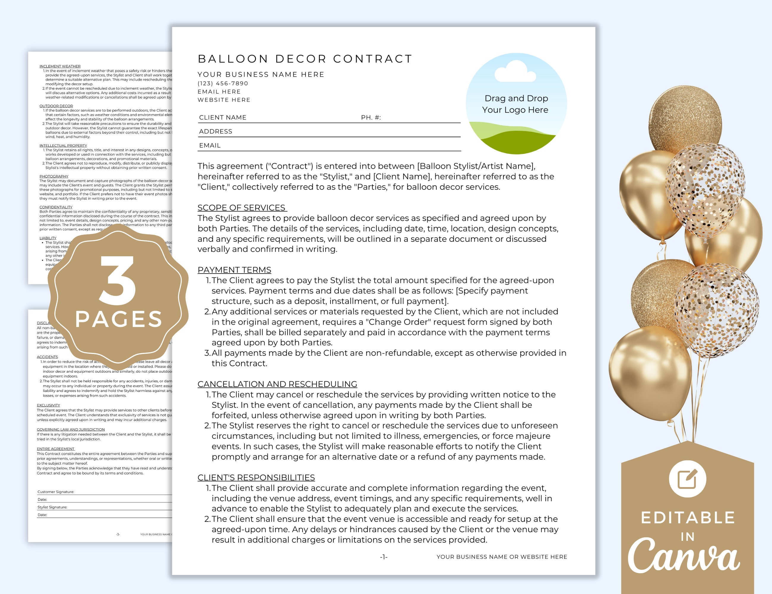 Balloon Decor Contract Template Balloon Decorations Event Planning Balloon Decor Contract Template Balloon Decorations Event Planning