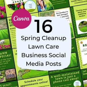 Spring Lawn Care, Yard Cleanup, Landscaping Business, Social Media Template, Lawn Maintenance, Lawn Care Instagram, Landscape Facebook