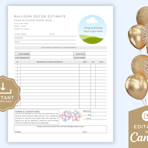 Balloon Decor Estimate, Balloon Decorations, Event Planning Estimate, Balloon Artist, Balloon Stylist, Balloon Decor Quote, Quote Form, BB01