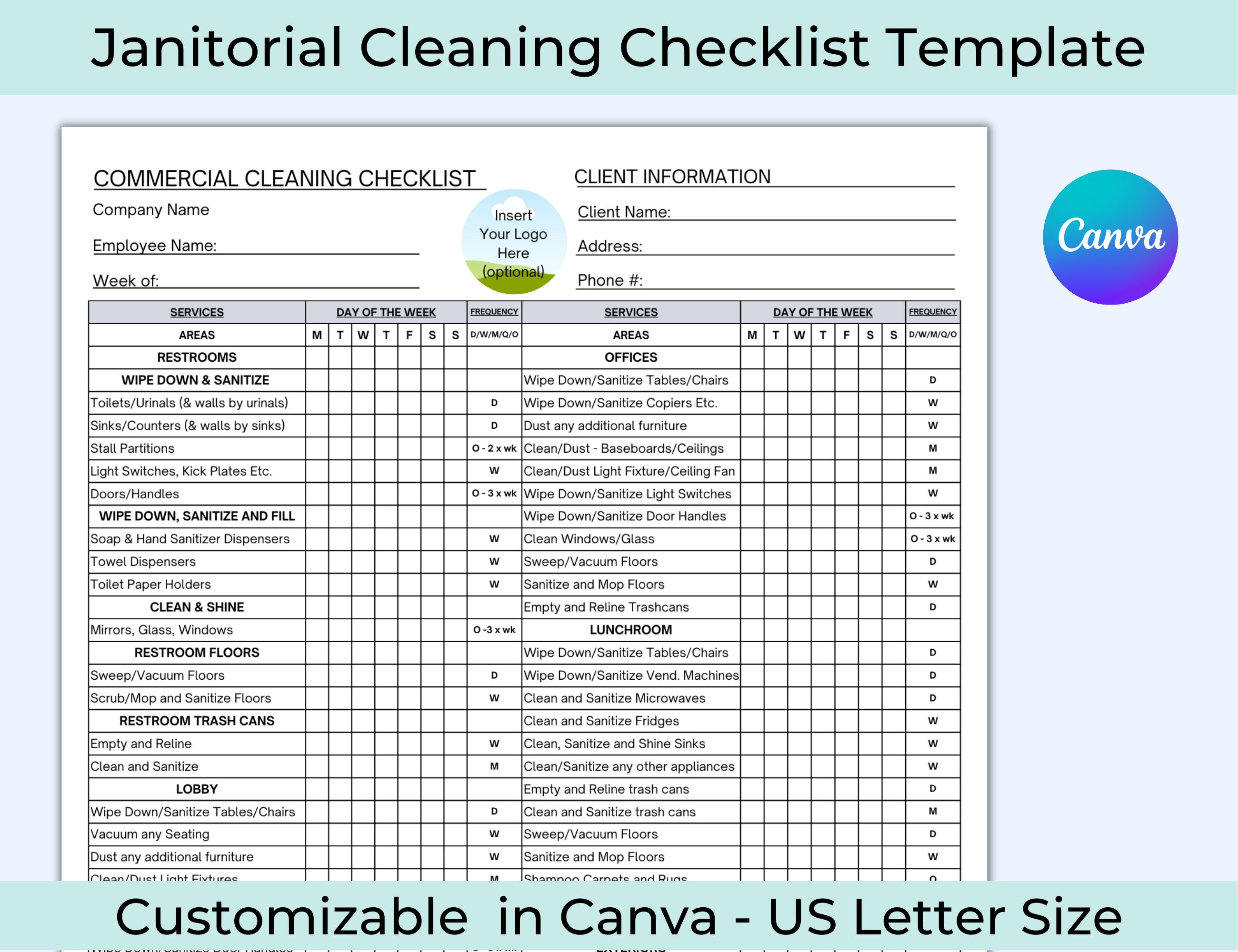 Office Cleaning Supplies Checklist  Janitorial cleaning, Cleaning  business, Commercial cleaning services