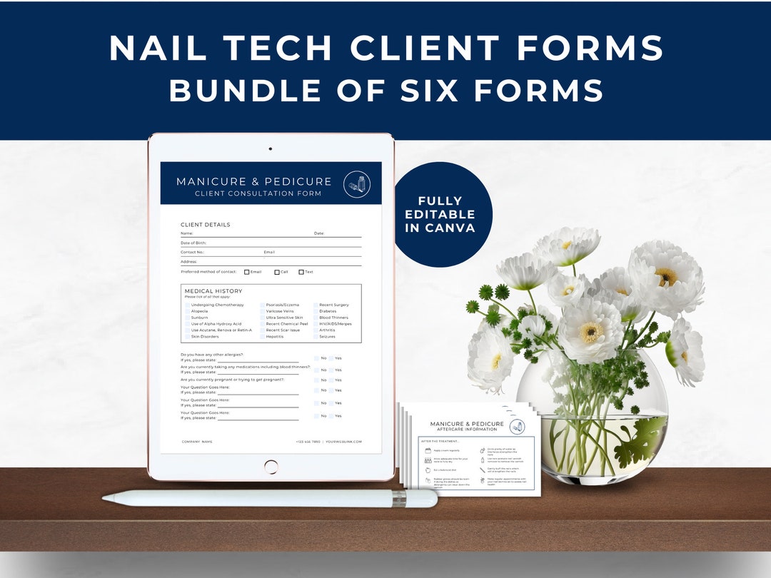 Nail Tech Client Consent Form, Nail Tech Client Consultation, Client ...