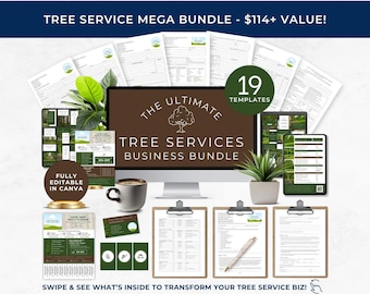 Tree Service Contract, Tree Cutting Invoice, Tree Trimming Social Media Post Templates, Arborist Business Forms, Tree Removal Estimate, TS01