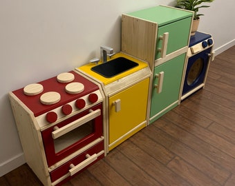 Play Kitchen, Wooden appliances. Handmade in Canada