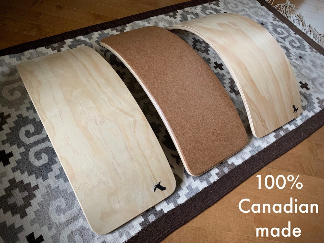 Planche D'équilibre Woodybalance En Bois - Wobble Board Avec Rouleau Liège - Fitness Maison