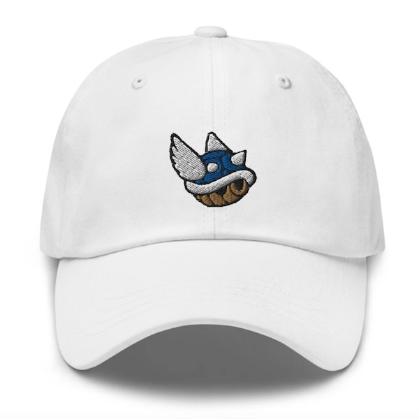 Blue Shell Embroidered Hat - "Dad Hat" Style - 6 Colors - Video Game Hat - Retro Game Hat