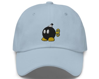 Bomb-omb Embroidered Hat - "Dad Hat" Style - 6 Colors - Video Game Hat - Retro Game Hat