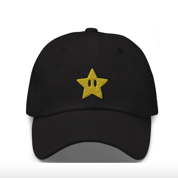 Star Embroidered Hat - "Dad Hat" Style - 6 Colors - Video Game Hat - Retro Game Hat