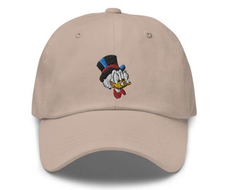 Gorra bordada de Scrooge McDuck - Estilo "Gorra de papá" - Más de 30 colores - Gorra de parque temático - Gorra del Pato Donald
