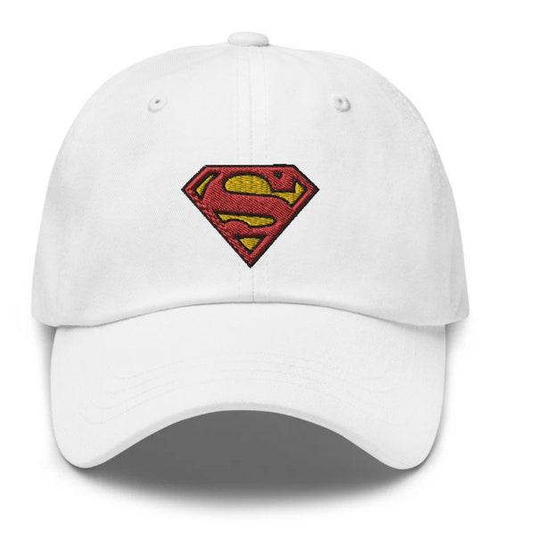 Superman Logo Brodé Chapeau - Style "Dad Hat" - Plus de 30 Couleurs - Clark Kent - Comic Book Hat -Superhero-Free U.S. Shipping-Custom Requests