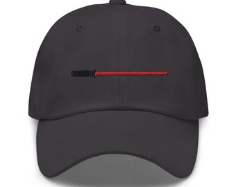Red Lightsaber Embroidered Hat - "Dad Hat" Style - Over 30 Colors - Theme Park Hat - Galaxy's Edge - Mandalorian