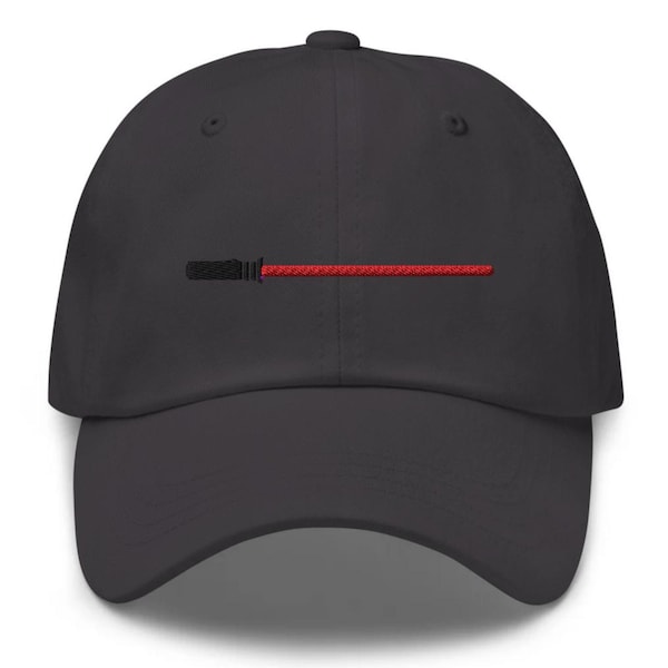Red Lightsaber Embroidered Hat - "Dad Hat" Style - Over 30 Colors - Theme Park Hat - Galaxy's Edge - Mandalorian