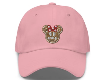 Minnie Gingerbread Embroidered Hat - "Dad Hat" Style - 6 Colors - Theme Park Hat - Mickey Christmas