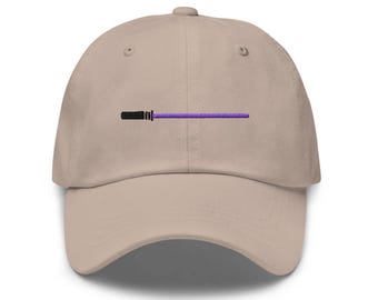 Purple Lightsaber Embroidered Hat - "Dad Hat" Style - Over 30 Colors - Theme Park Hat - Galaxy's Edge - Mandalorian - Mace Windu