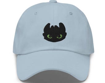 Black Dragon Face - Embroidered Hat - "Dad Hat" Style - Over 30 Colors - Theme Park Hat
