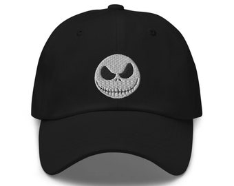 Jack Skellington Embroidered Hat - "Dad Hat" Style - Over 30 Colors - Boo Bash Hat - Not So Scary Halloween - Nightmare Before