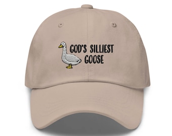 God's Silliest Goose Embroidered Hat - Choose: Dad Hat / Snapback / Visor/ Beanie / Bucket Hat - Pick Colors - Free U.S. Shipping
