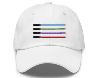 Lightsabers Embroidered Hat - "Dad Hat" Style - Over 30 Colors - Theme Park Hat - Galaxy's Edge - Mandalorian - Star Wars