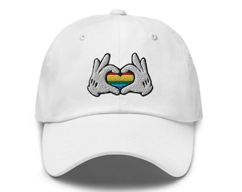 Pride Mickey Hands Embroidered Hat - "Dad Hat" Style - Over 30 Colors - Theme Park Hat - Pick Hat Style - Pride Month Gift - Free Shipping