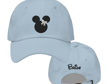 Minnie Bride Embroidered Hat - "Dad Hat" Style - Over 30 Colors - Theme Park Hat - Just Married Hat - Bride & Groom Hat