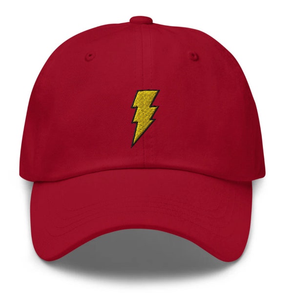 Shazam Embroidered Hat - "Dad Hat" Style - Over 30 Colors - Billy Batson - Comic Book Hat - Superhero - Free U.S. Shipping - Custom Requests