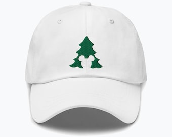Mickey Christmas Tree Embroidered Hat - "Dad Hat" Style - 6 Colors - Theme Park Hat - Mickey Christmas