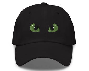 Black Dragon Eyes - Embroidered Hat - "Dad Hat" Style - Over 30 Colors - Theme Park Hat