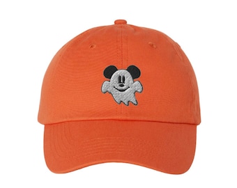 Mickey Ghost (Option B) Embroidered Hat - "Dad Hat" Style - Over 30 Colors - Theme Park Hat - Boo Bash Hat - Mickey's Not So Scary Halloween
