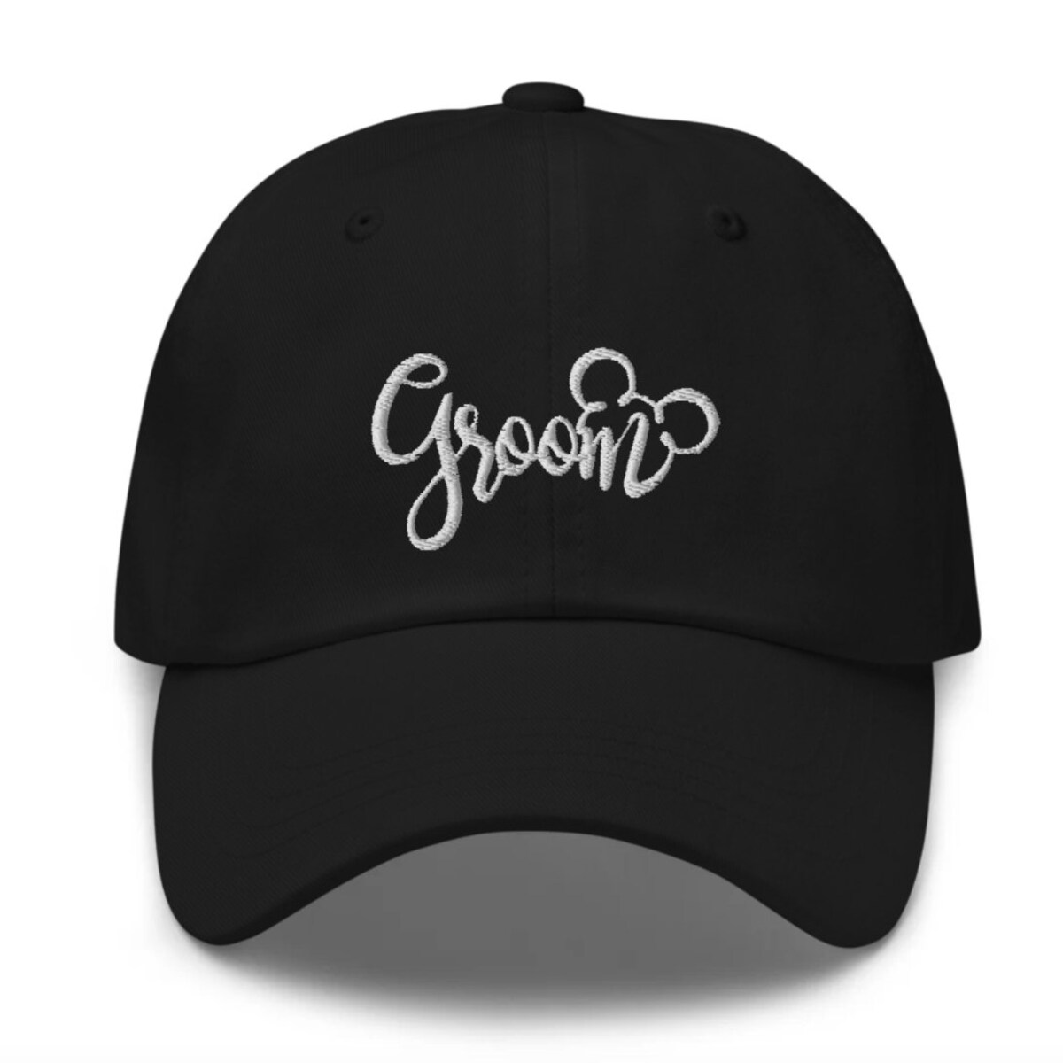 Groom Cursive Mickey Ears Embroidered Hat-black-"dad Hat" Style-over 30 Colors-theme Park Hat-just Married Hat-bride & Groom Hat-wedding Hat - Etsy