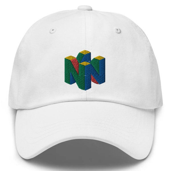 N64 Embroidered Hat - "Dad Hat" Style - 6 Colors - Video Game Hat - Retro Game Hat - 90s Nostalgia