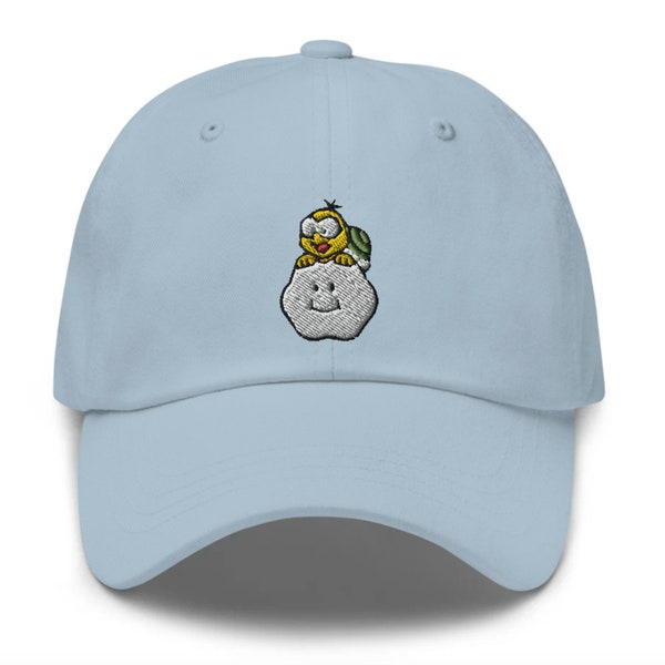 Lakitu Embroidered Hat - "Dad Hat" Style - 6 Colors - Video Game Hat - Retro Game Hat