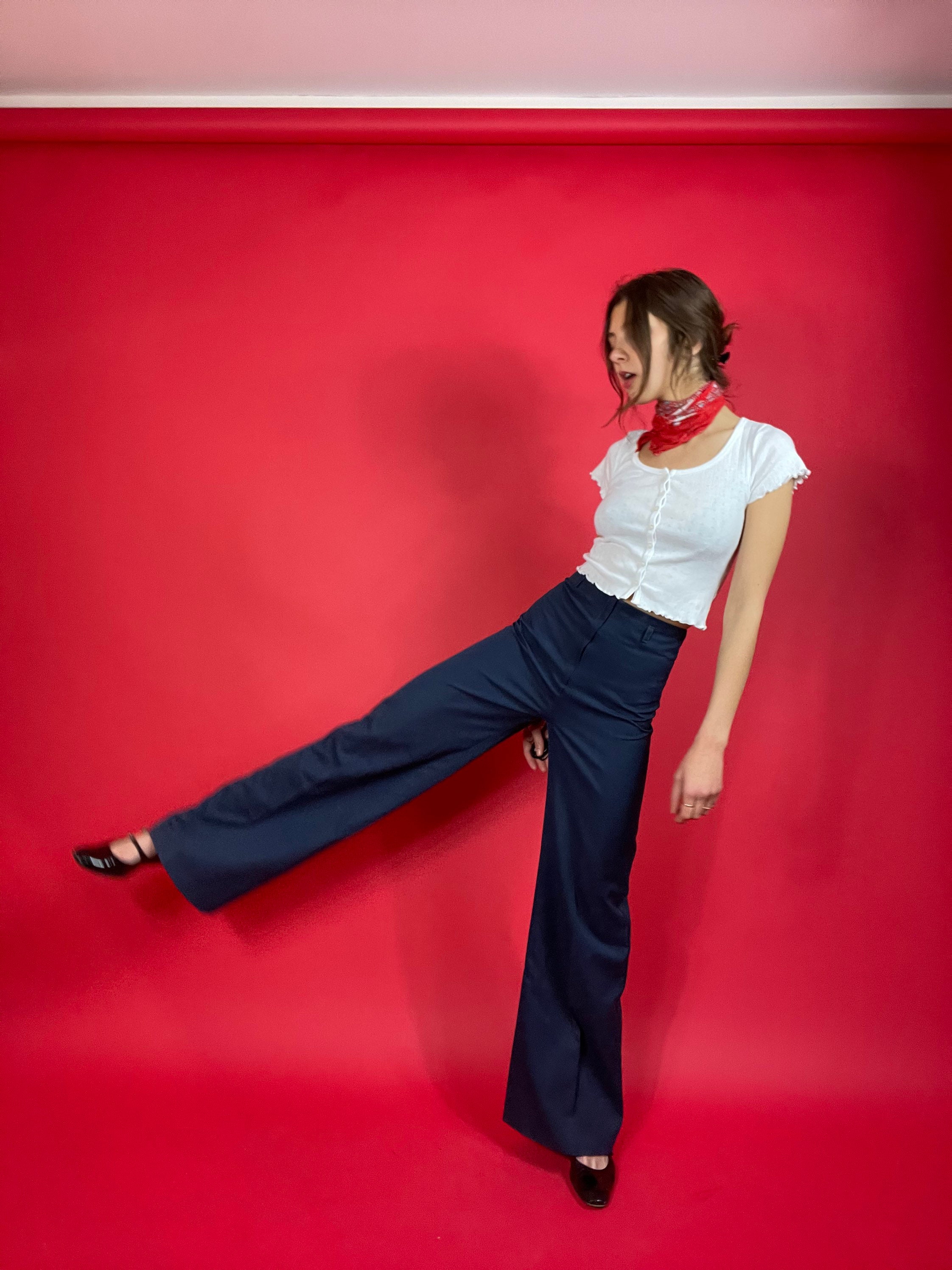 1970s High Waisted Flare Sailor Pants Etsy