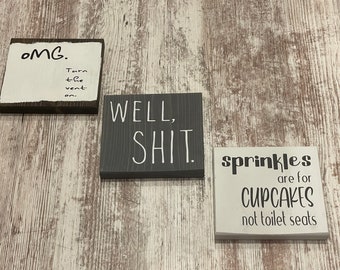 Bathroom Humor Signs| Bathroom Signs| Powder Room Signs| Bathroom Decor| Bathroom Signs| Bathroom Quotes| Funny Bathroom Decor| Funny Quotes