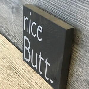 Nice Butt Sign, Bathroom Signs, Bathroom Humor Signs, Funny Bathroom Signs, Scrabble Tile, Scrabble decor, Funny Signs, Bathroom Quotes