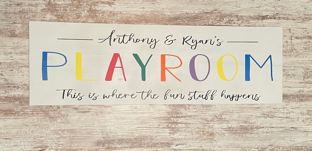 Playroom Sign Childrens Playroom Sign Personalized Playroom Sign