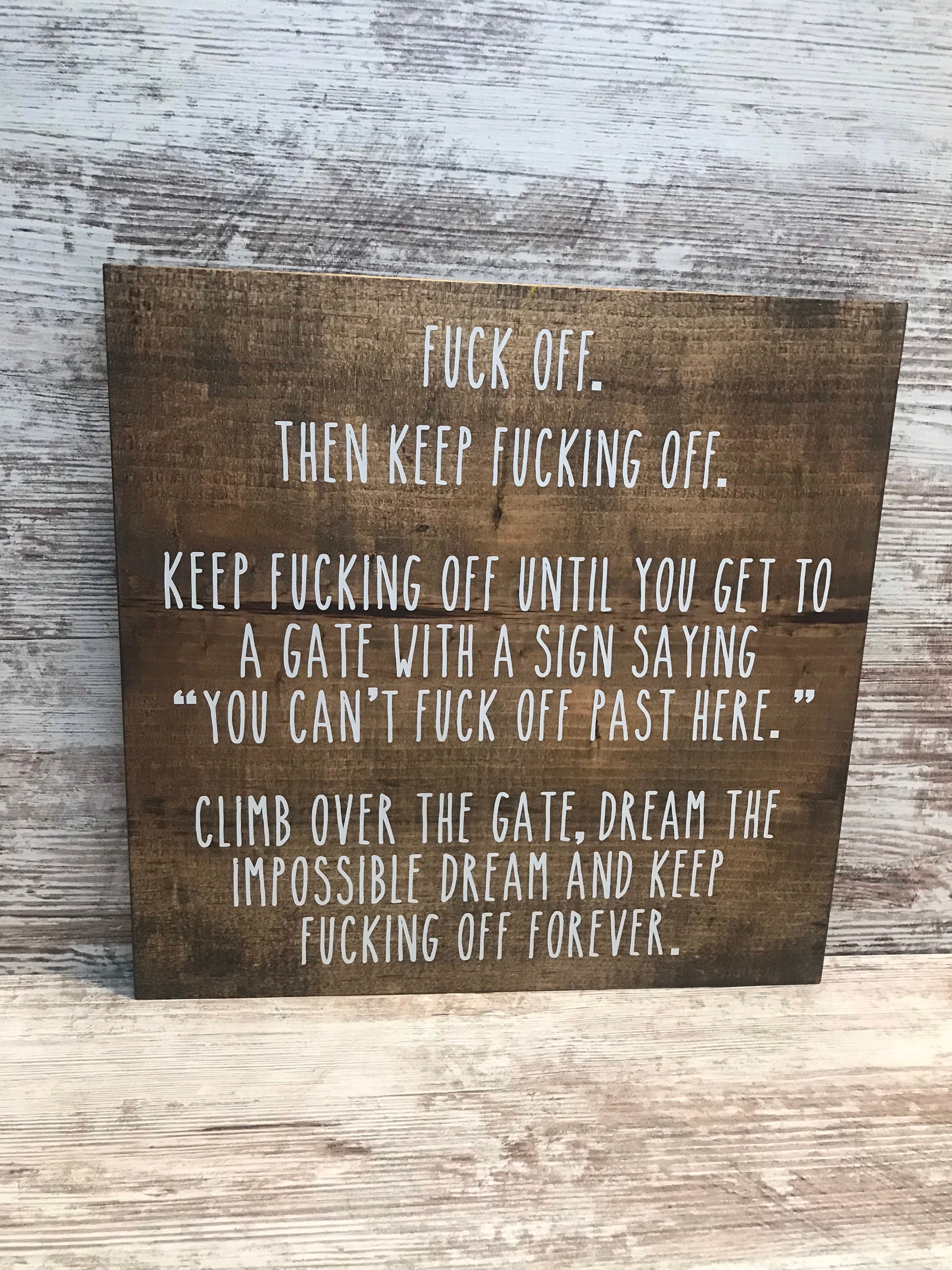 Fuck off Sign L Fuck off Quote L Fuck off Definition Sign L - Etsy UK
