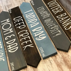 Arrow Signs, Directional Signs, Yard Signs, Destination Signs, Patio Signs, Garden Signs, Resort Signs, Beach Signs, Vacation Signs, Colored