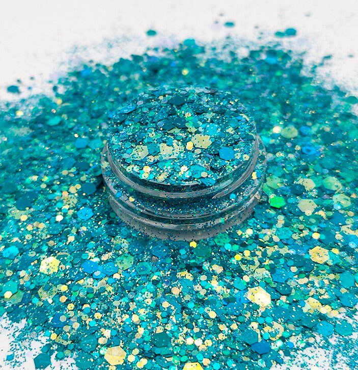 Blue Green Chunky Glitter, Wholesale Bulk - CM04 Mermaid