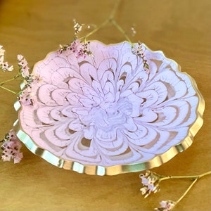 Lavender Resin Jewelry Dish with Gold Rim | Trinket Tray | Holiday Gift | Housewarming | Birthday | Home Decor | Mother’s Day