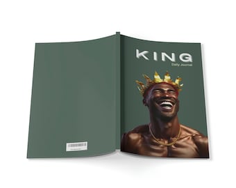 KING - A Self-guided 150-page lined journal, Black Man, Notebook, Gift For Him, Self Care