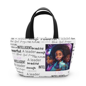 I AM ...  Black girl magic Lunch Bag, Gift for her, Back To School, lunch tote, kids gift, affirmation for her