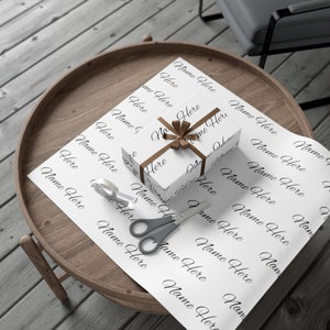 Custom Christmas Gift Wrap Paper, Personalized Name
